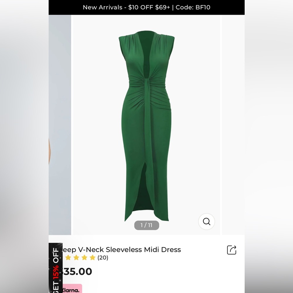 Micas deep v dress